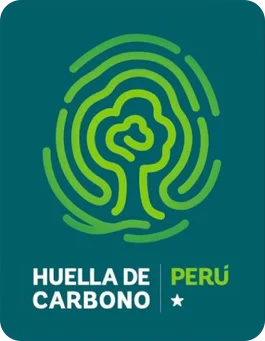 Peru Carbon Footprint seal with one star, indicating environmental commitment.